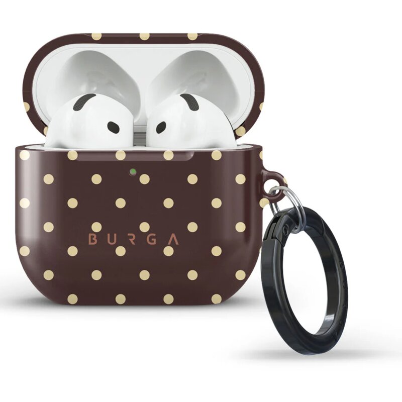 Etui na słuchawki BURGA Sorry Busy AirPods 4 Brązowo-beżowy