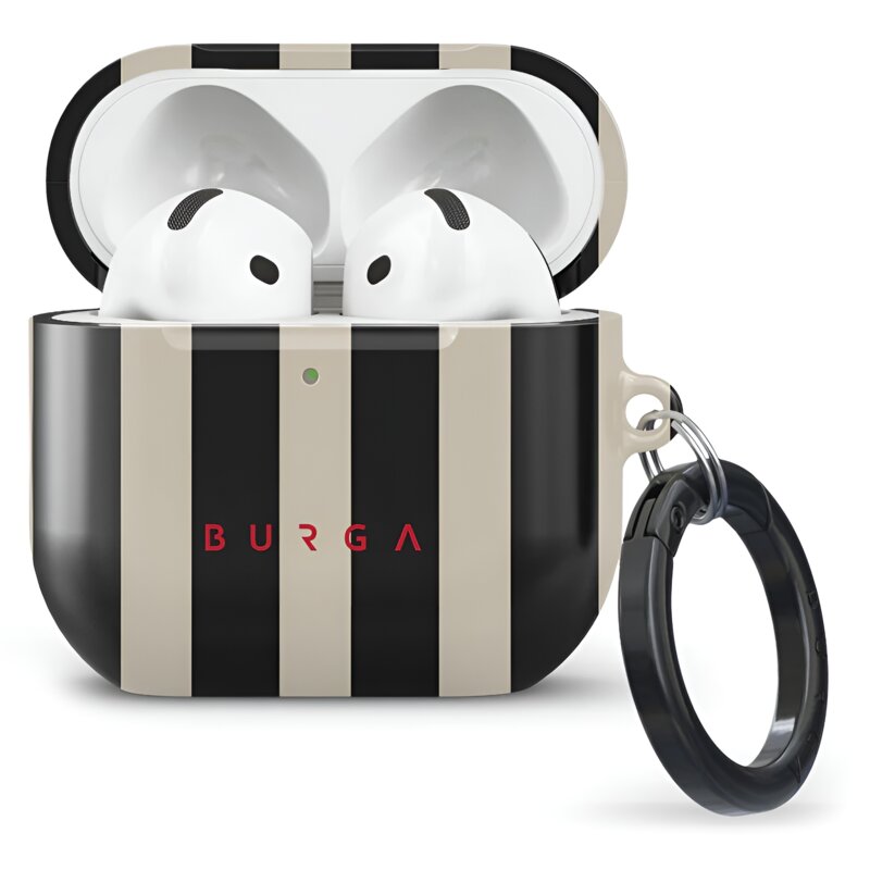 Etui na słuchawki BURGA Prophecy do Apple Airpods 4 Czarno-beżowy