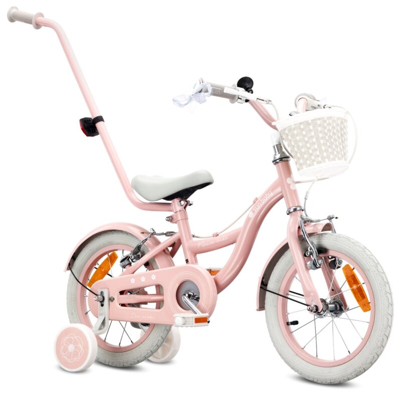 Rower dziecięcy SUN BABY Flower Retro Bike 14 cali dla dziewczynki Różowy