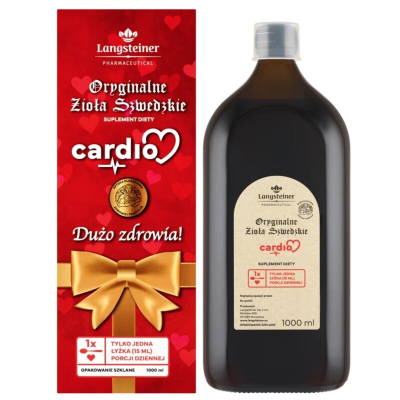 Suplement na serce LANGSTEINER Oryginalne Zioła Szwedzkie Cardio (1000 ml)