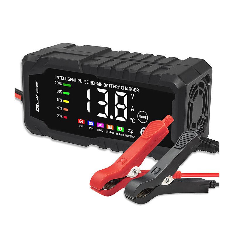Qoltec Inteligentna ładowarka AGM GEL LiFePO4 12V 6A