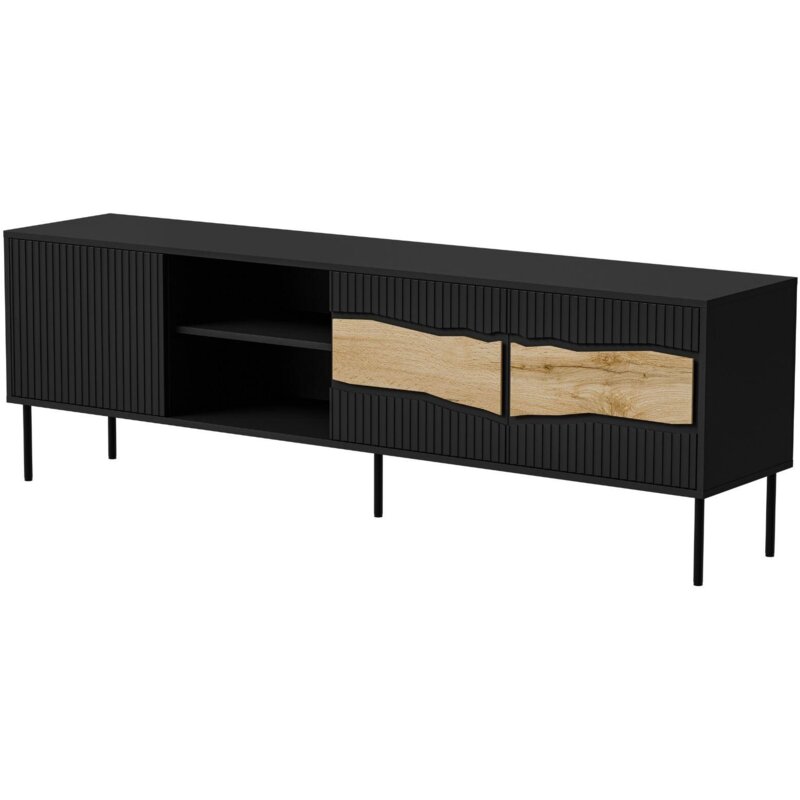 Szafka RTV INSERTO 3D1W 190x40x61,5 czarny + LED