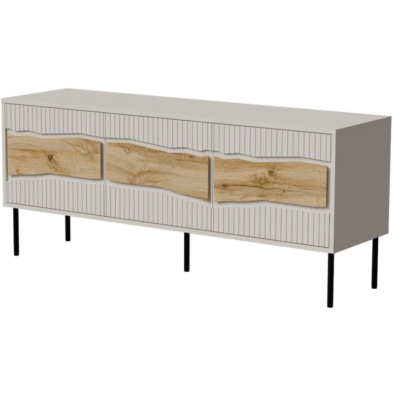 Szafka RTV INSERTO 3D 143,5x40x61,5 kaszmir + LED