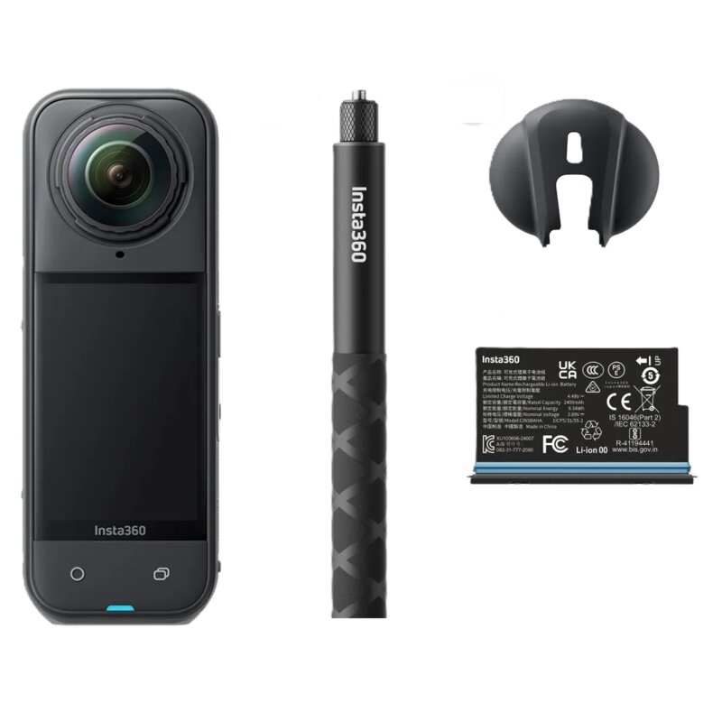 Kamera sferyczna INSTA360 X5 Starter Bundle z akcesoriami, filmy 360° w rozdzielczości 8K/30 FPS, matryca 1/1.28"