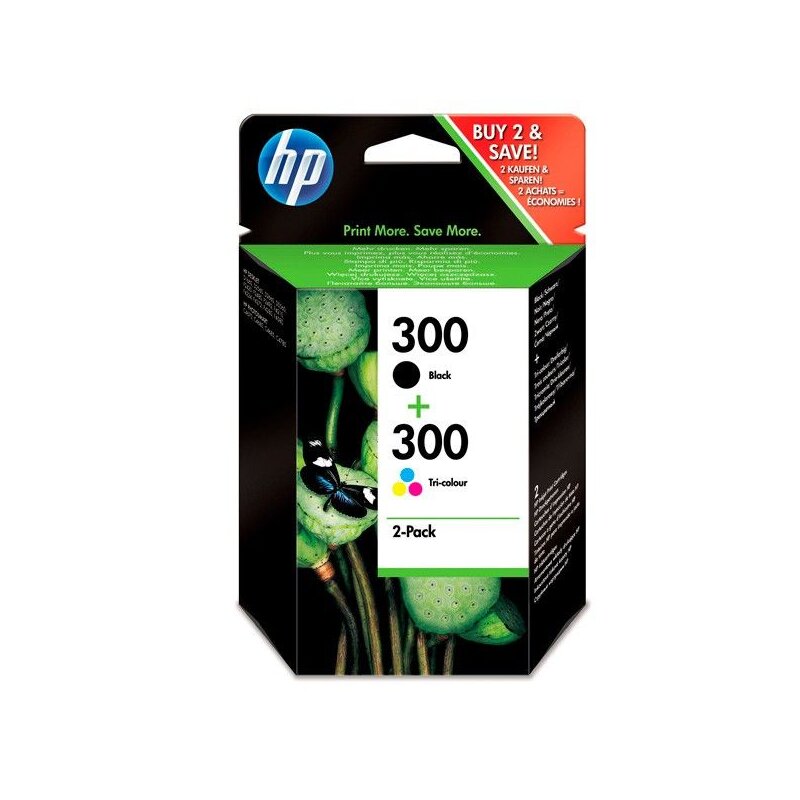 Zestaw tuszów HP 300 Czarny 4 ml, Kolorowy 4 ml CN637EE