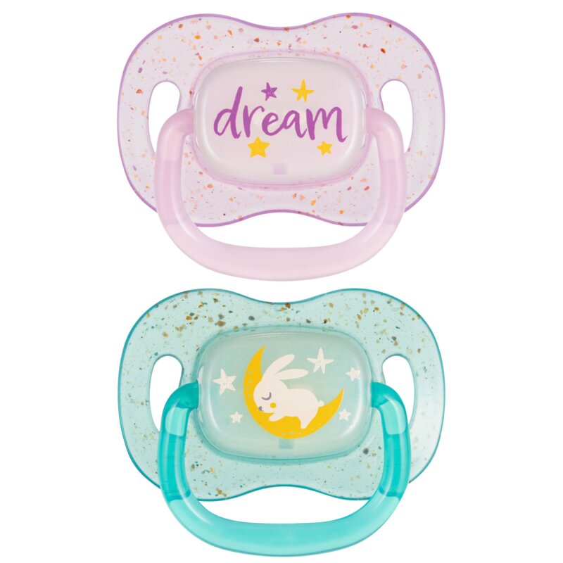 Smoczek CANPOL BABIES NightGlow 0-6 m Różowy (2 sztuki)