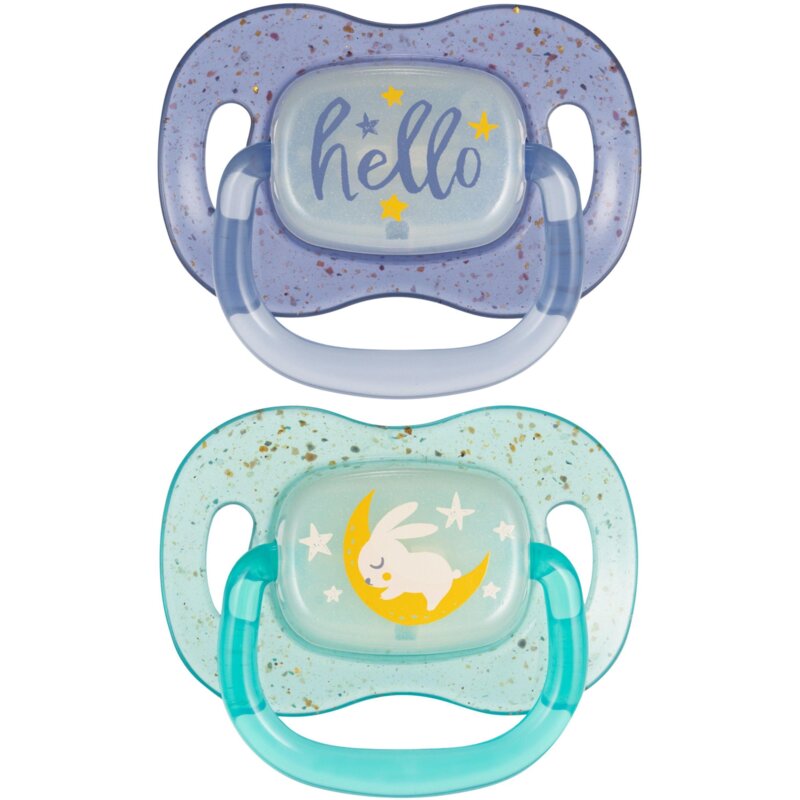 Smoczek CANPOL BABIES NightGlow 0-6 m Niebieski (2 sztuki)