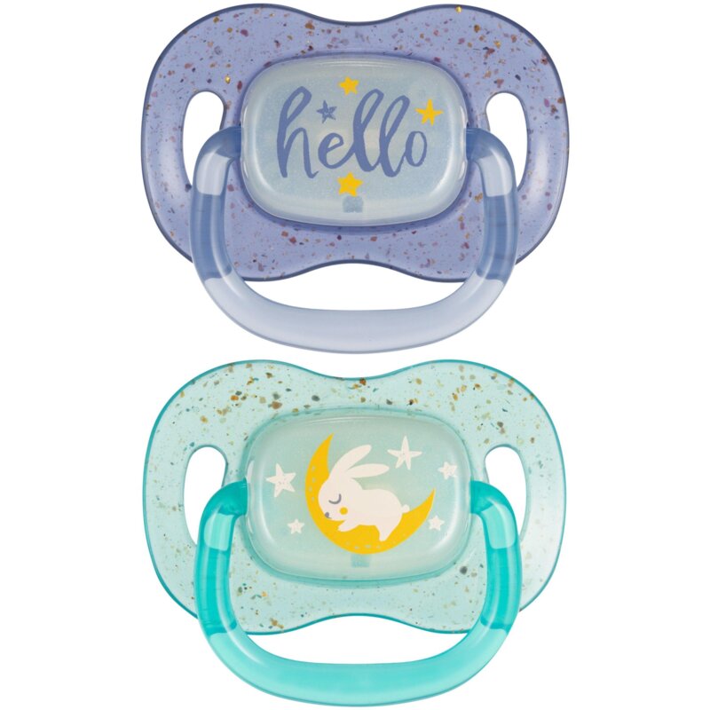 Smoczek CANPOL BABIES NightGlow 18 m+ Niebieski (2 sztuki)