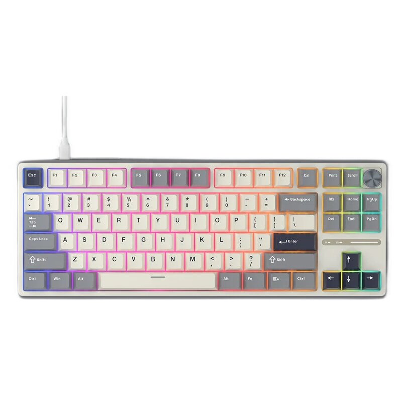 Klawiatura ROYAL KLUDGE R87 Pro Half Grey Cream Switch