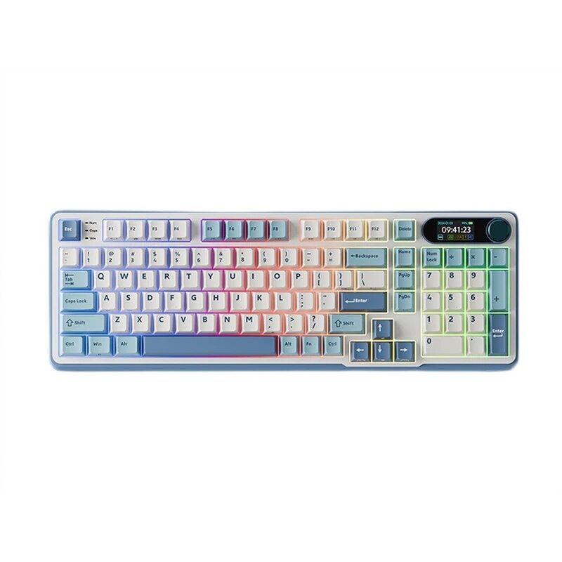 Klawiatura ROYAL KLUDGE RK-S98 Chartreuse Switch Biało-niebieski