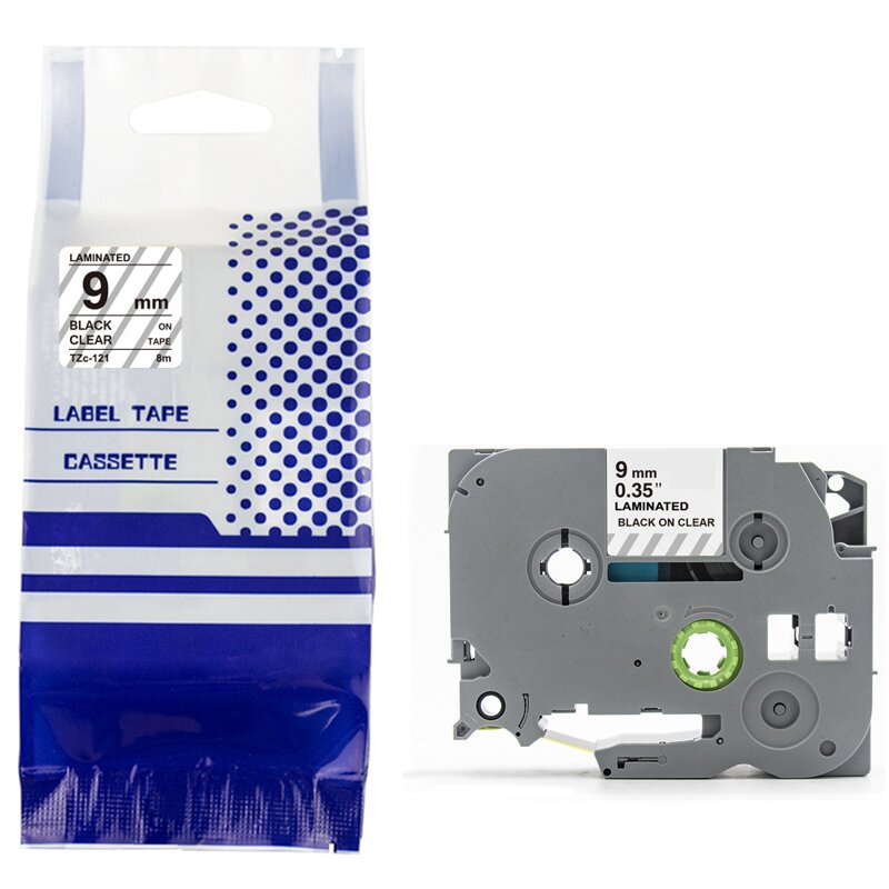 Taśma PRISM ZBR-TZE121 9 mm x 8 m Czarny na przezroczystym Zamiennik