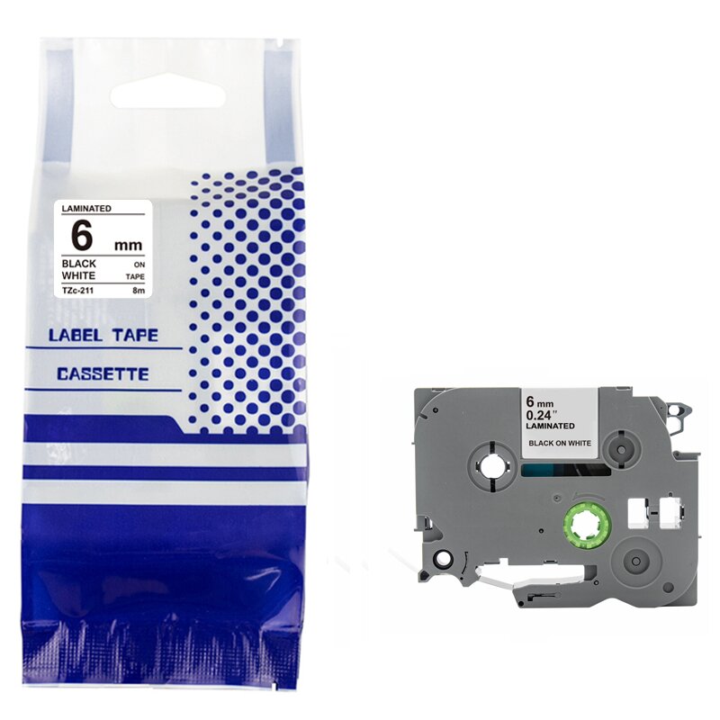 Taśma PRISM ZBR-TZE211 6 mm x 8 m Czarny na białym Zamiennik