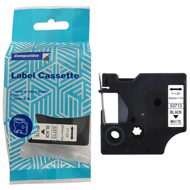 Taśma PRISM do Dymo D1 53713 24 mm x 7 m Czarny na białym Zamiennik