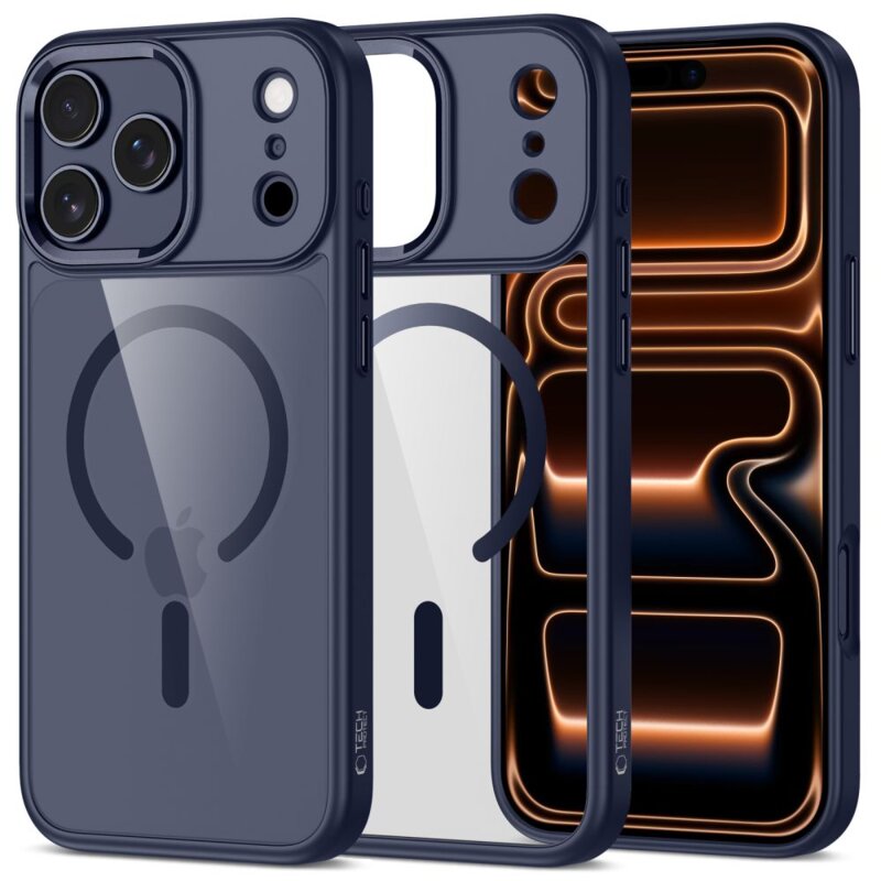 Etui TECH-PROTECT MagMat MagSafe do Apple iPhone 17 Pro Max Przezroczysto-granatowy