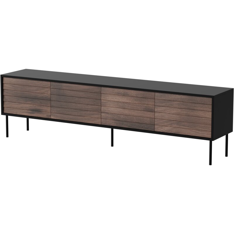 Szafka RTV 4D CORTINA 200x40x55 czarny/orzech