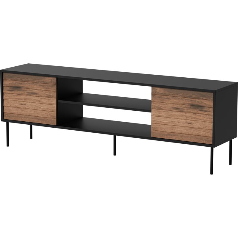 Szafka RTV EF CORTINA 180x40x60 czarny/orzech