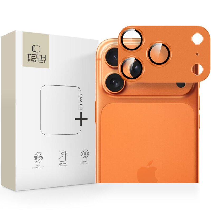 Nakładka na aparat TECH-PROTECT CamFull Fit+ do Apple iPhone 17 Pro Max Pomarańczowy