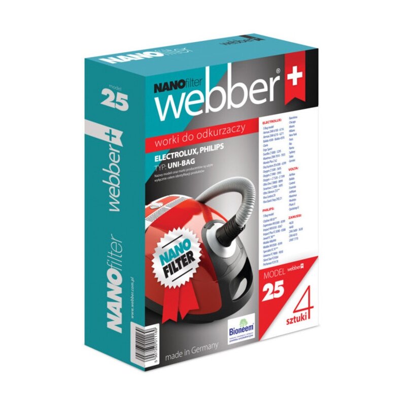 Worek do odkurzacza WEBBER 25 (4 sztuki)