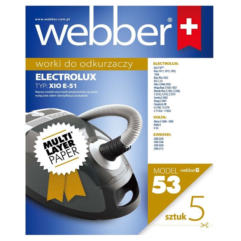 Worek do odkurzacza WEBBER 53 (5 sztuk)
