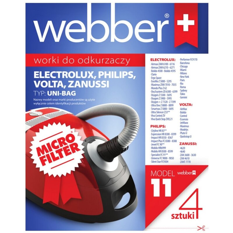 Worek do odkurzacza WEBBER 11 (4 sztuki)