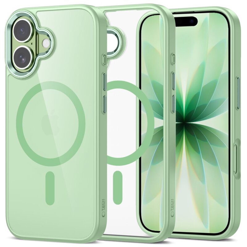 Etui TECH-PROTECT MagMat MagSafe do Apple iPhone 17 Przezroczysto-zielony