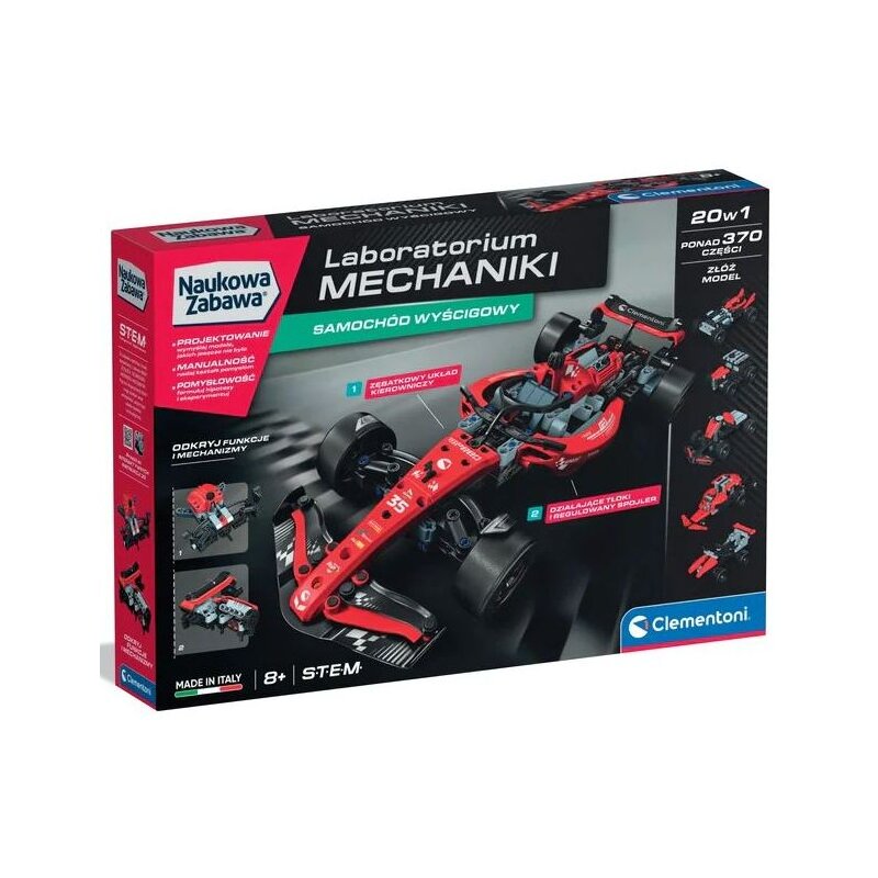 Klocki plastikowe CLEMENTONI Naukowa zabawa Mechanics Samochód wyścigowy 50403