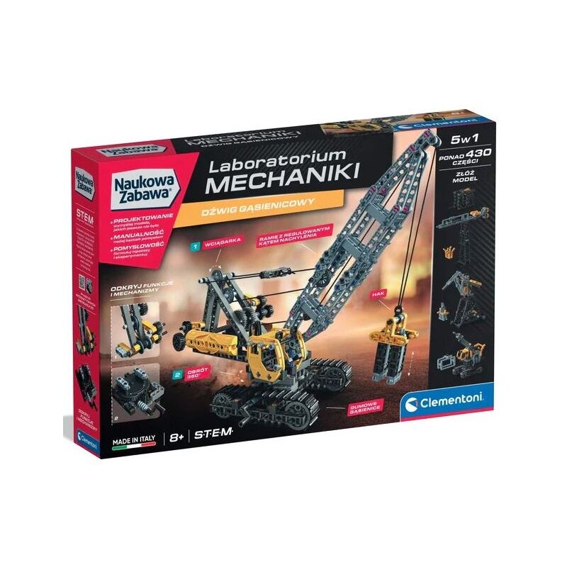 Klocki plastikowe CLEMENTONI Naukowa zabawa Mechanics Dźwig 50402