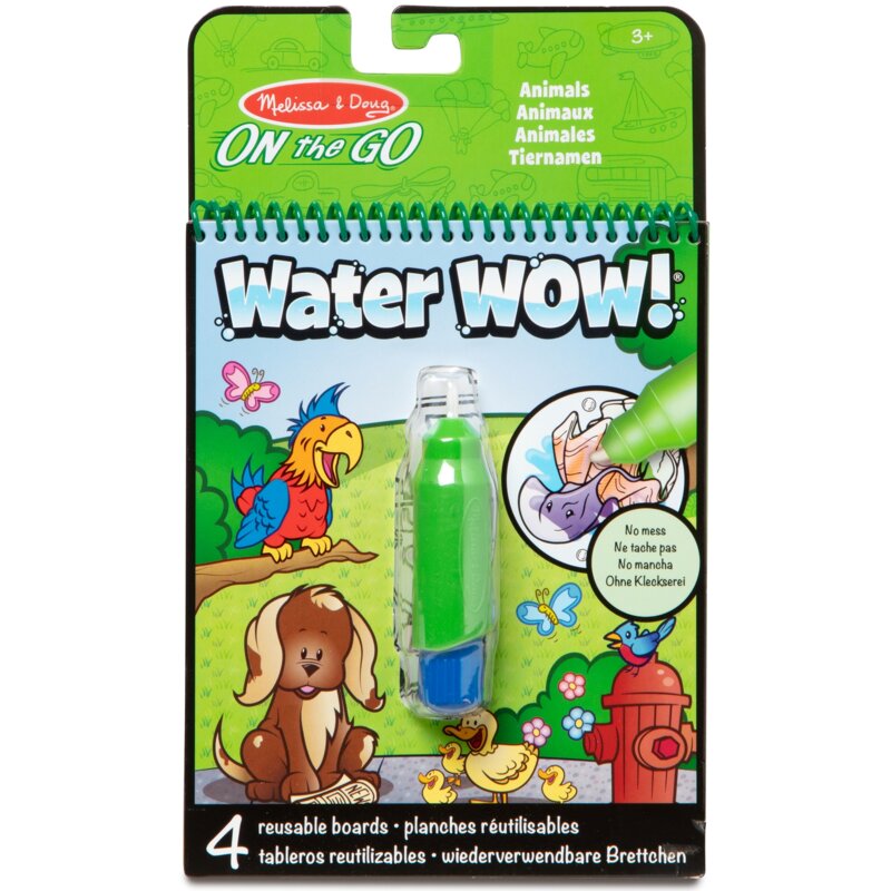 Kolorowanka z pisakiem wodnym MELISSA&DOUG Water Wow Animals (twarda okładka)