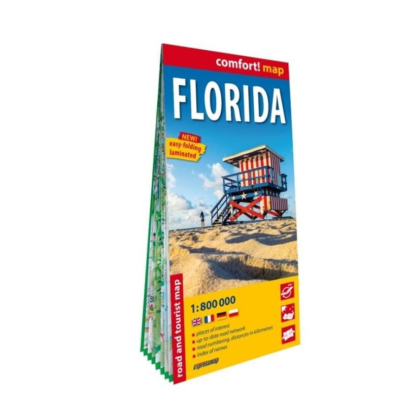 Florida road and tourist map 1:800 000 laminat Praca zbiorowa