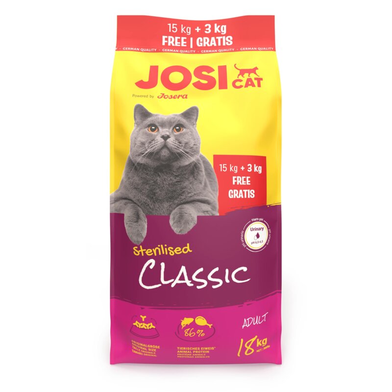 Karma dla kota JOSICAT Sterilised Classic Drób 18 kg