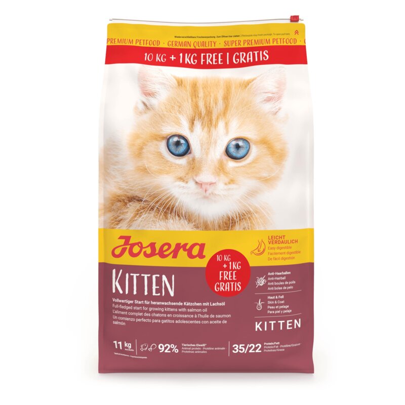 Karma dla kota JOSERA Kitten Drób z łososiem 10 kg + 1 kg