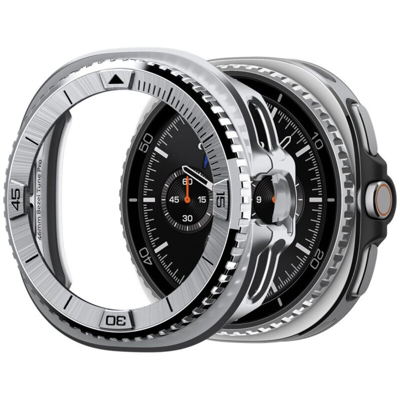 Bezel SPIGEN Tune Pro Pilot do Samsung Galaxy Watch 8 Classic (46 mm) Srebrny