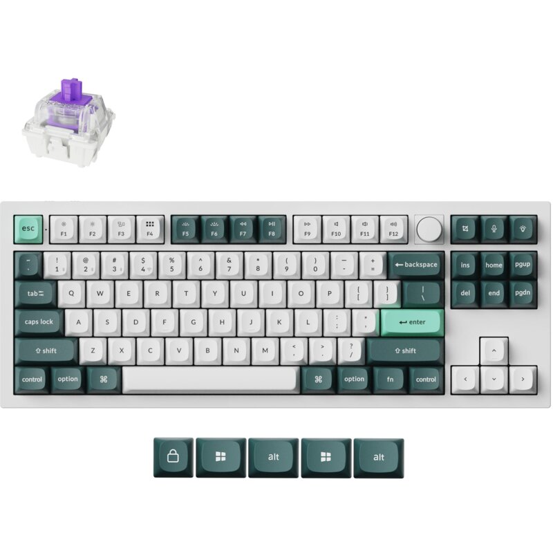 Klawiatura KEYCHRON Q3 HE QMK Wireless Biało-zielony
