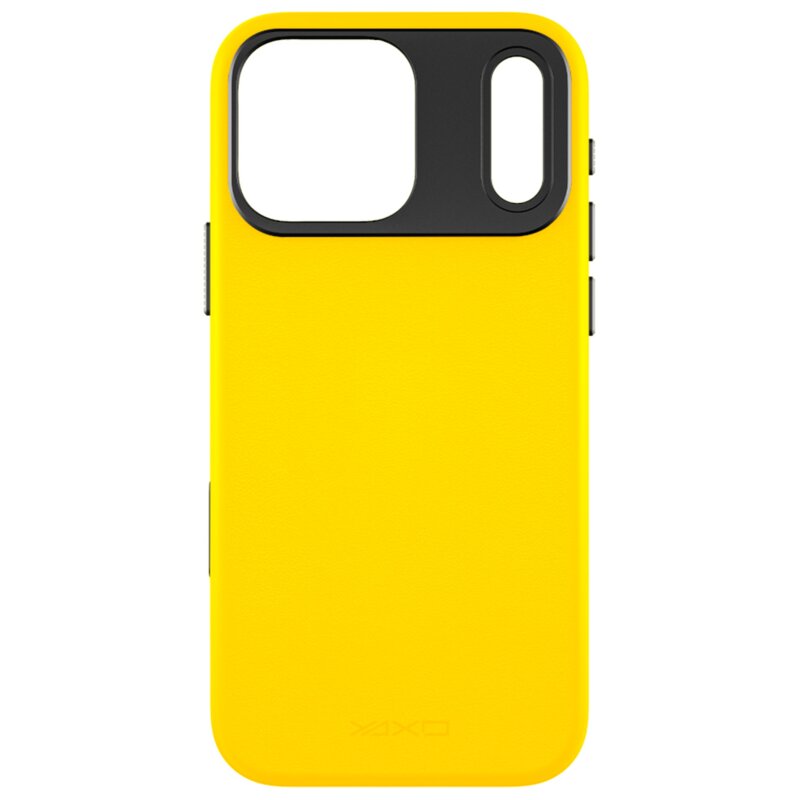 Yaxo Leather Gear Slim Case MagSafe do iPhone 17 Pro Żółty