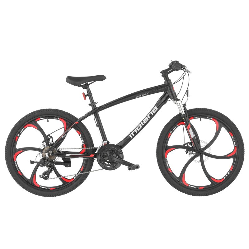 Rower młodzieżowy INDIANA X-Rock 2.4 24 cale dla chłopca Czarny