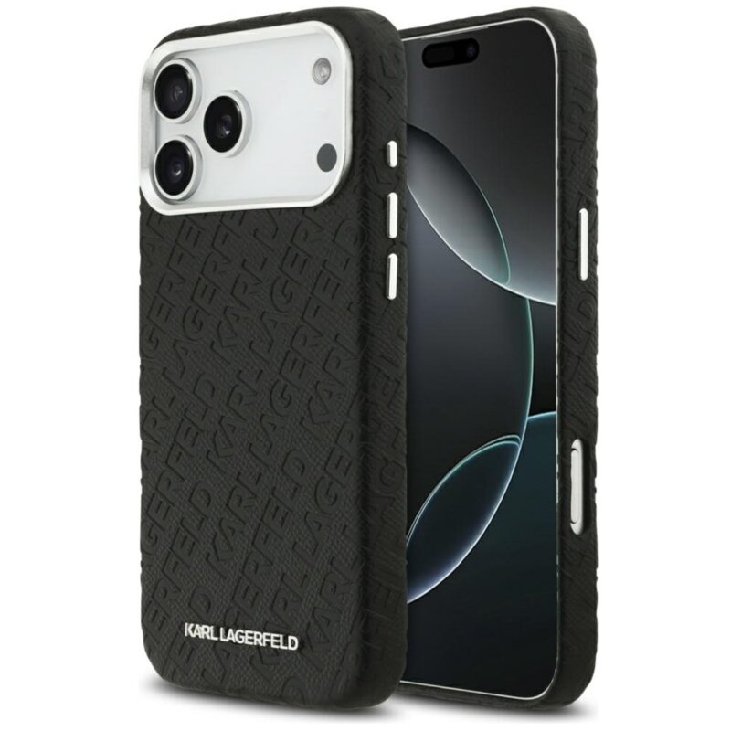 Etui KARL LAGERFELD FW Stamped Karl MagSafe do Apple iPhone 17 Pro Czarny