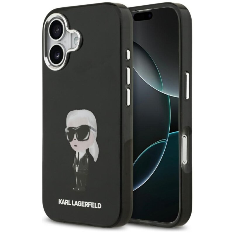 Etui KARL LAGERFELD IML Aquarelle Karl & Logo MagSafe do Apple iPhone 17 Czarny