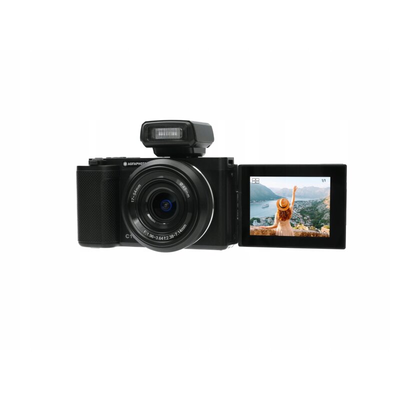 Aparat cyfrowy AGFAPHOTO C110 Realishot Pro Czarny, 13Mpix, 3x zoom, 4K