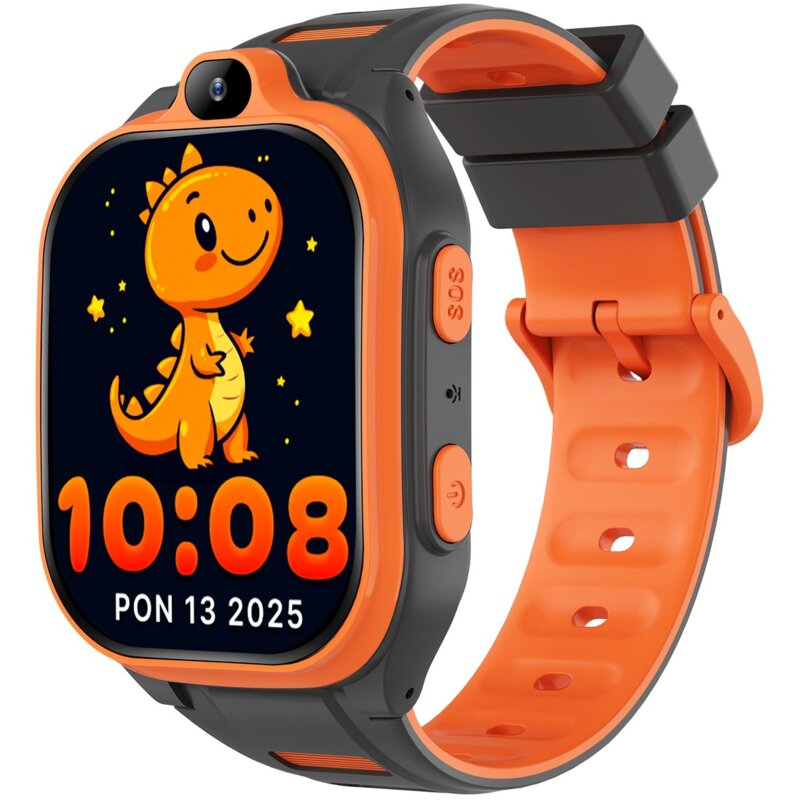 Smartwatch FOREVER Kids Boost KW-530 AI GPS WiFi 4G Czarno-pomarańczowy