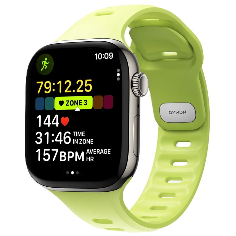 Pasek NOMAD Tempo Band do Apple Watch do koperty 42/44/45/46/49mm Limonkowy