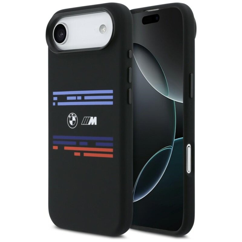 Etui BMW M Silicon Horizontal Line MagSafe do Apple iPhone Air Czarny