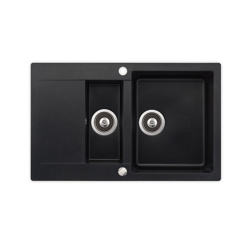 Zlewozmywak półtorakomorowy z ociekaczem TEKA Clivo 60 B-TQ 40148020 Onyx 49.5x80