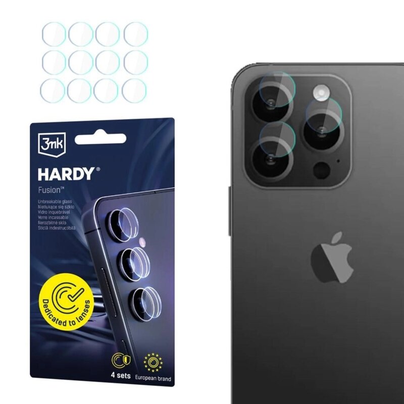Szkło hybrydowe na obiektyw 3MK Hardy Fusion Lens Protection do Apple iPhone 15 Pro
