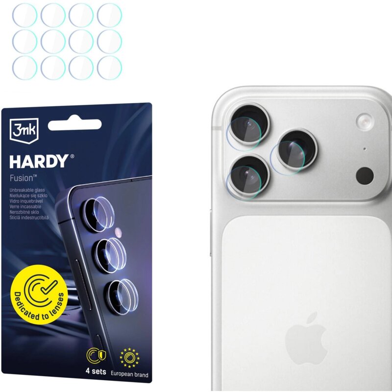 Szkło hybrydowe na obiektyw 3MK Hardy Fusion Lens Protection do Apple iPhone 17 Pro Max