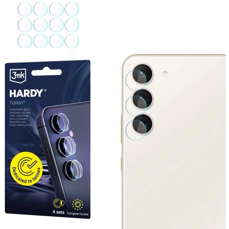 Szkło hybrydowe na obiektyw 3MK Hardy Fusion Lens Protection do Samsung Galaxy S23 5G (4 szt.)