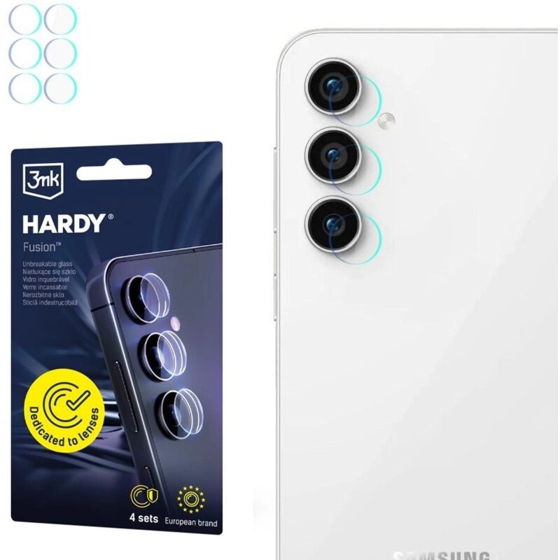 Szkło hybrydowe na obiektyw 3MK Hardy Fusion Lens Protection do Samsung Galaxy S23 FE (4 szt.)
