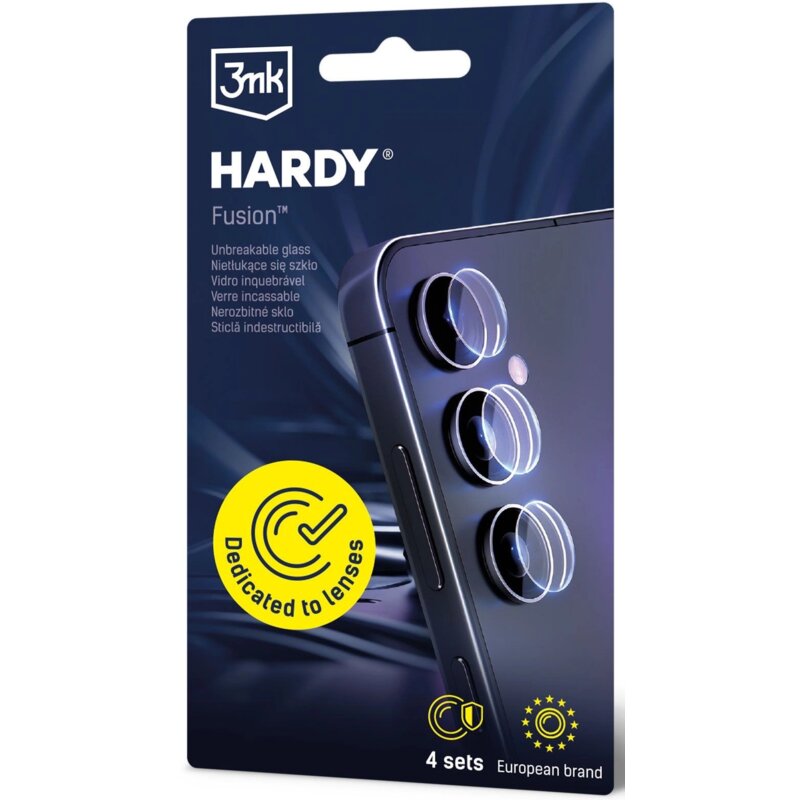 Szkło hybrydowe na obiektyw 3MK Hardy Fusion Lens Protection do Samsung Galaxy S24 Ultra (4 szt.)