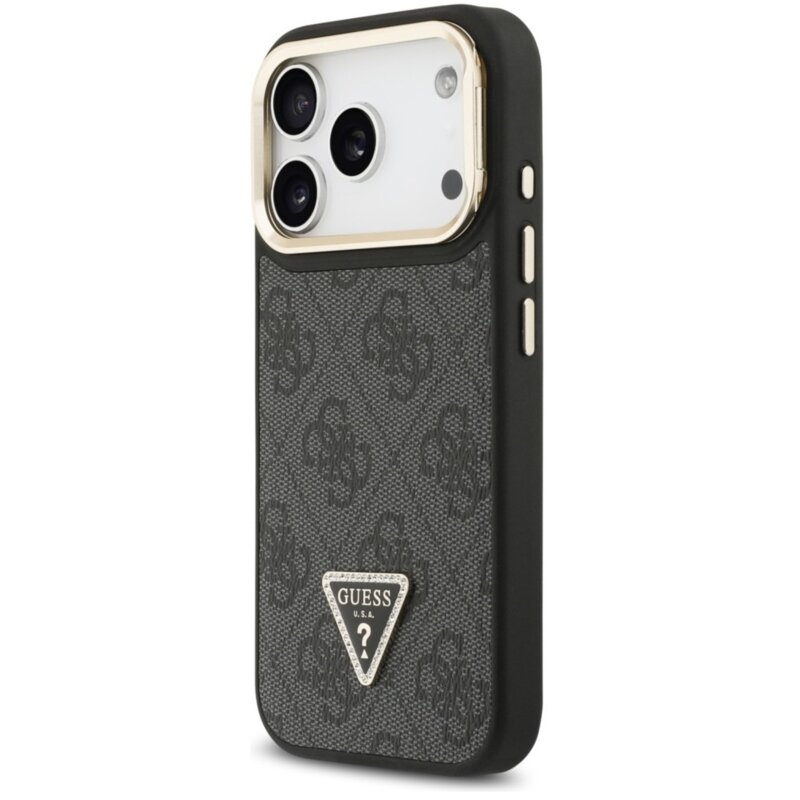 Etui GUESS 4G PU Triangle Logo & Stand Camera MagSafe do Apple iPhone 17 Pro Max Czarny