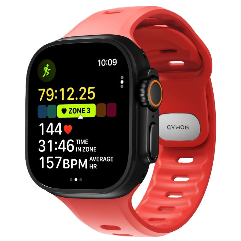 Pasek NOMAD Tempo Band do Apple Watch do koperty 42/44/45/46/49mm Czerwony