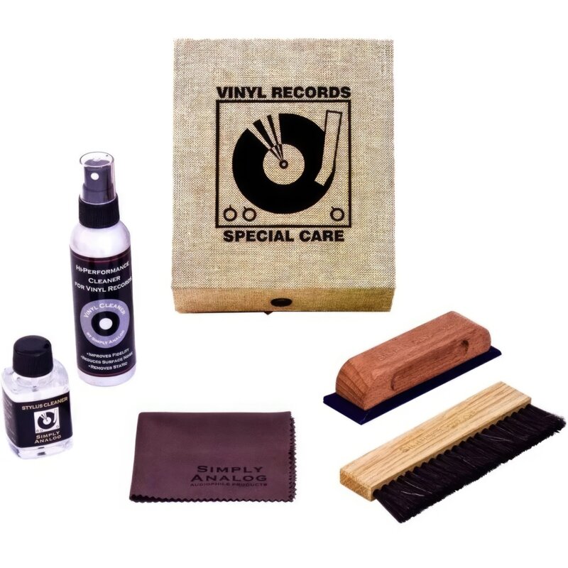 Zestaw czyszczący SIMPLY ANALOG do gramofonów, igieł, płyt Deluxe Cleaning Boxset Brązowy